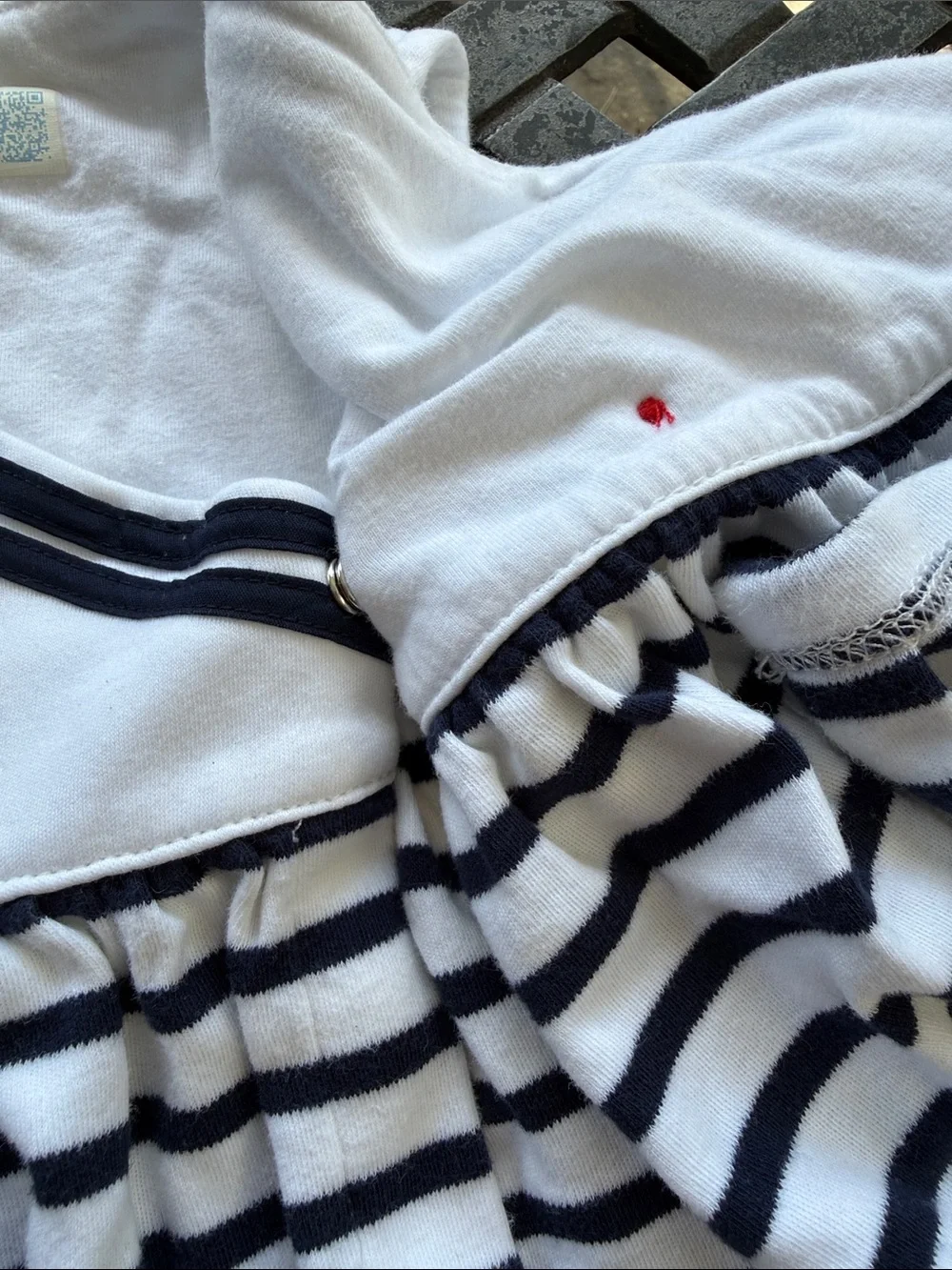 Ralph Lauren White & Navy Striped Baby Dress